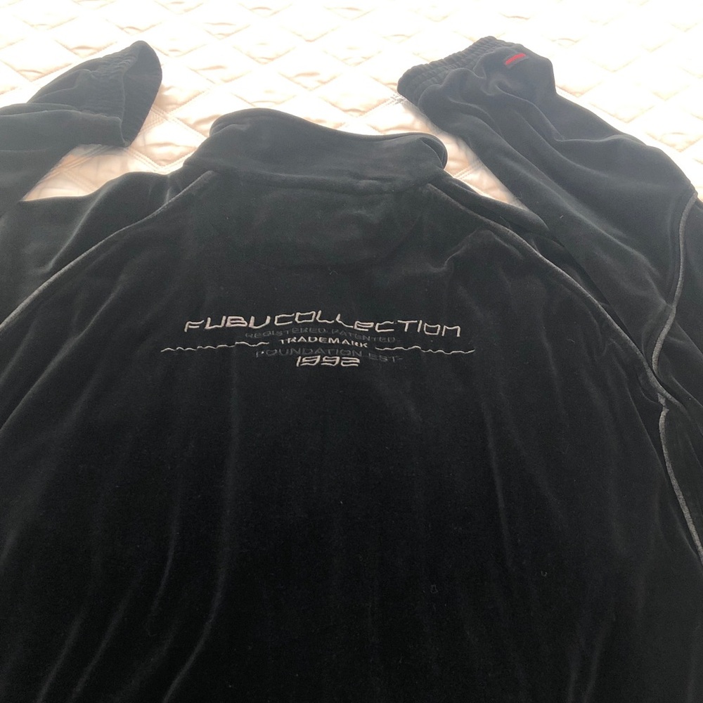 FUBU Vintage Y2K Black Velour Track Suit Men’s 3XL w Drawstring Please Read - Picture 9 of 12